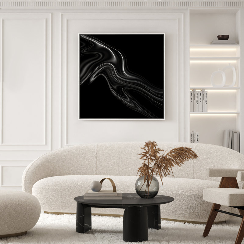 Art mural encadré abstrait rétro antique classique pour chambre à coucher, H 16 po x l 16 po, Blanc