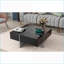 4-Way Extendable Black Coffee Table with 4 Hidden Compartments, Space-Saving Living Room Table-1333046492