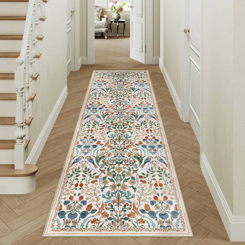 Destinay Floral Area Rug, Runner 61 x 183 cm