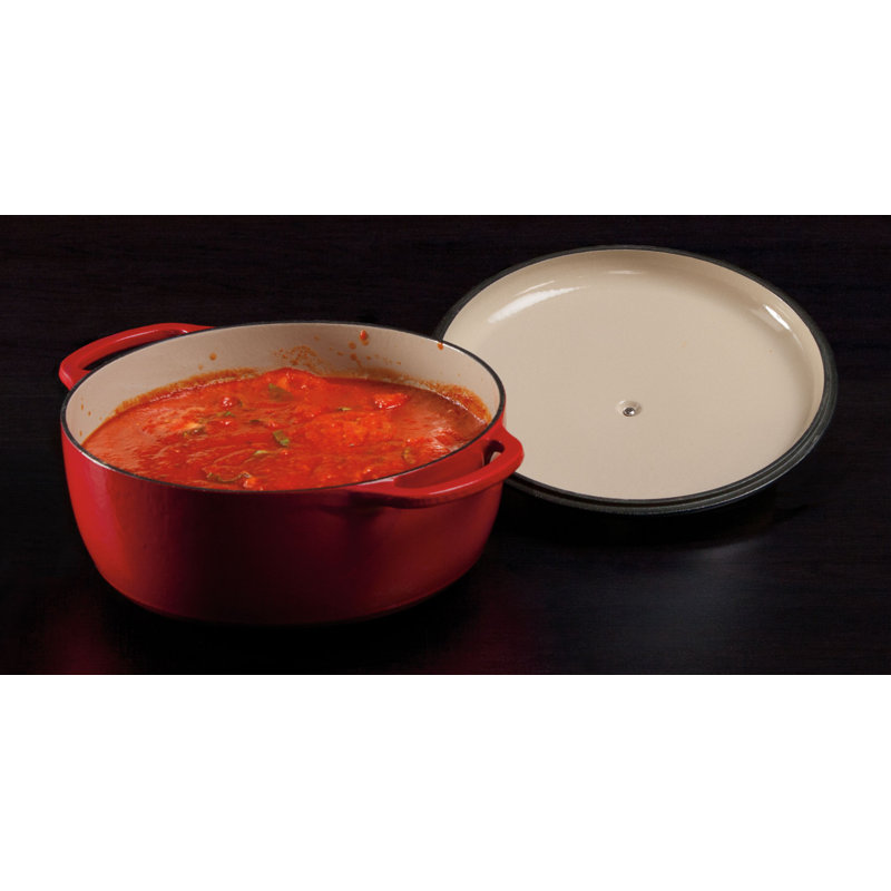 Red Enameled Cast Iron 7.5 Quart Dutch Oven