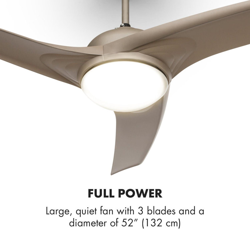 132cm Ceiling Fan with Light Kit, Brown