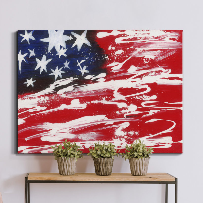 «Patriotic Fever» par J Paul, reproduction d'art sur toile tendue, H 40 po x l 30 po x P 1 po