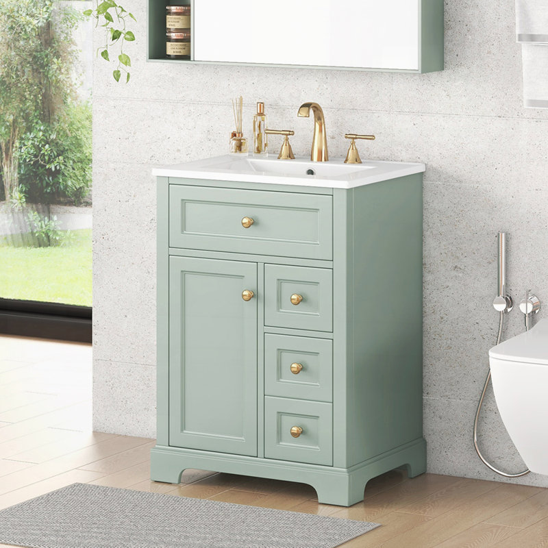 Meuble-lavabo 24 po avec lavabo, Vert