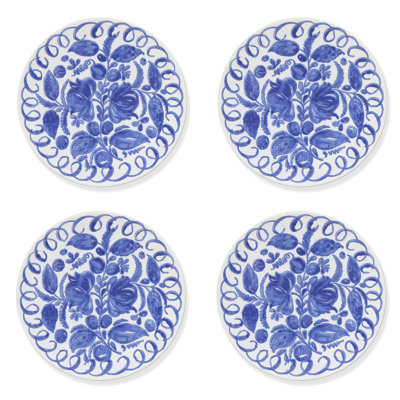 Casiano Dinner Plate - White/Blue - 10.6"