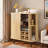 Fluted Wine Bar Cabinet With 8-grid Wine Rack, 5-level Adjustable Shelves, 2 Glass Holders, 4 Hidden Storage Space And Sliding Doors-283106878