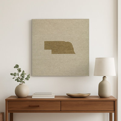 Silhouette de l'État du Nebraska — Décoration murale carrée en métal