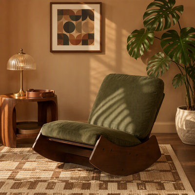 Chaise berçante confortable, fauteuil oscillant rembourré de haute qualité, structure en bois massif, parfaite pour les réglages multiples de la chaise de lecture pour la chambre à coucher, le salon, la chambre de bébé, ensemble de 2