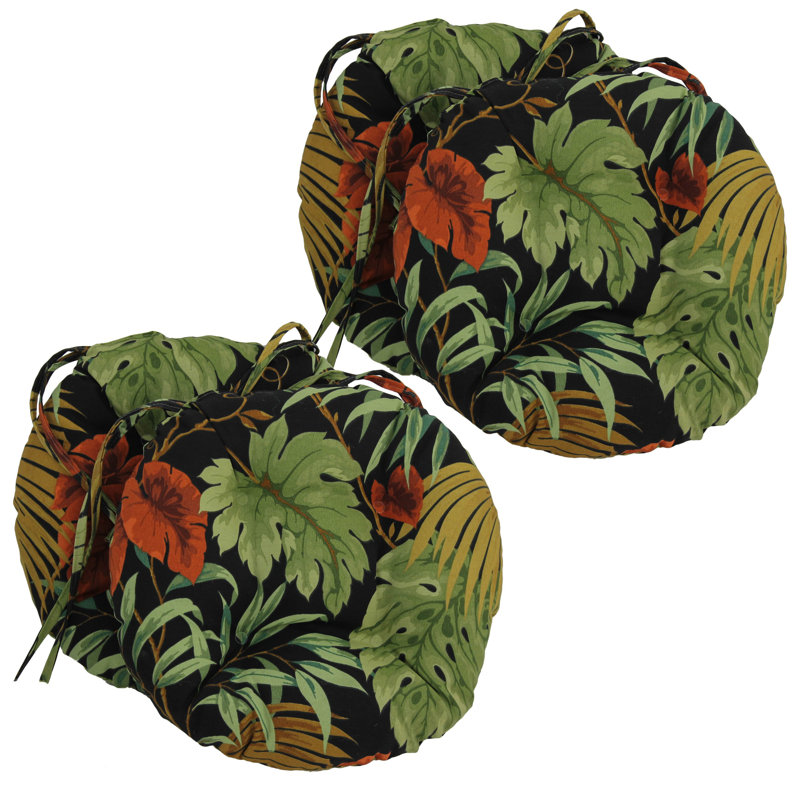Outdoor 3.5'' Dining Chair Seat Cushion, Tropique Raven