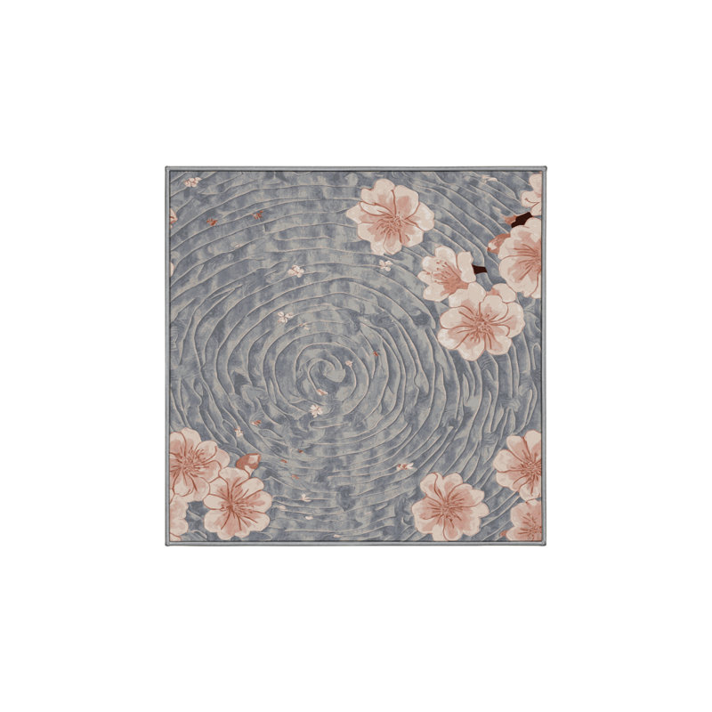 Tapis gris lavable à la machine, Carré 7 pi