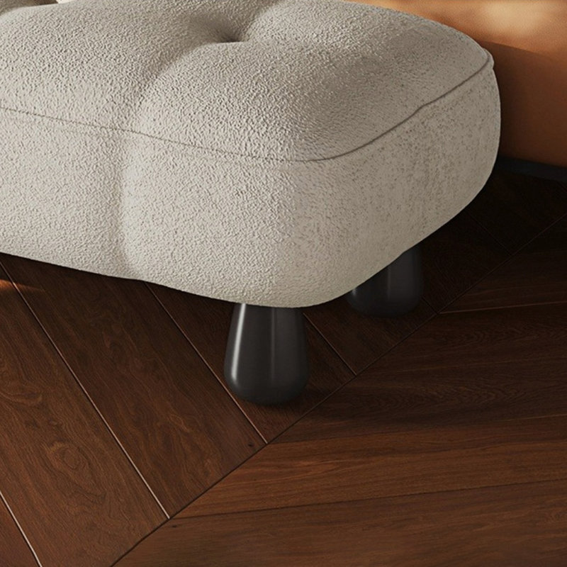 Banc rembourré en microfibre / microsuède Shelagh, Blanc cassé / blanc
