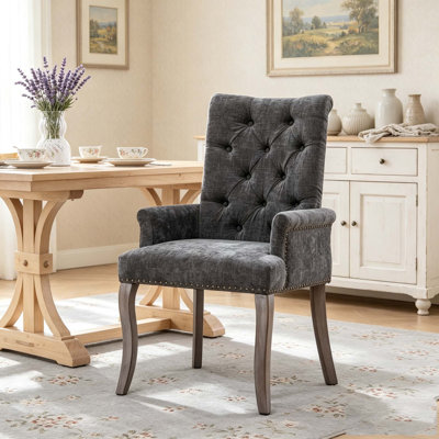 Upholstered Chenille Fabric Accent Dining Chair