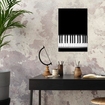 Elegant Piano Keys Abstract Contemporary Architecture Wall Art Print by Mathieu - Wrapped Canvas Print