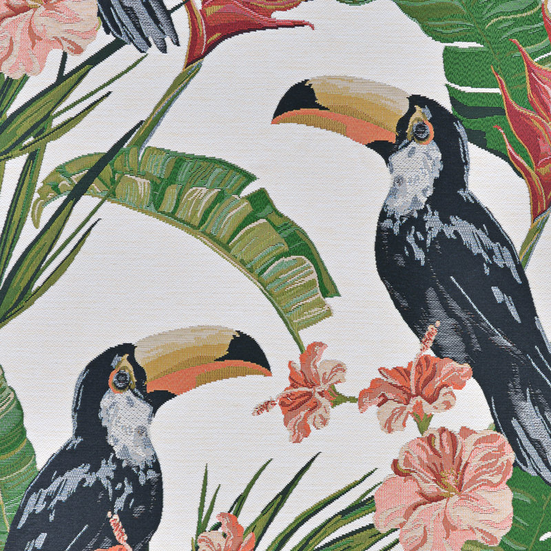 Kallock Tropical Floral Ivory Indoor Outdoor Area Rug, Runner 2'3" x 7'10"