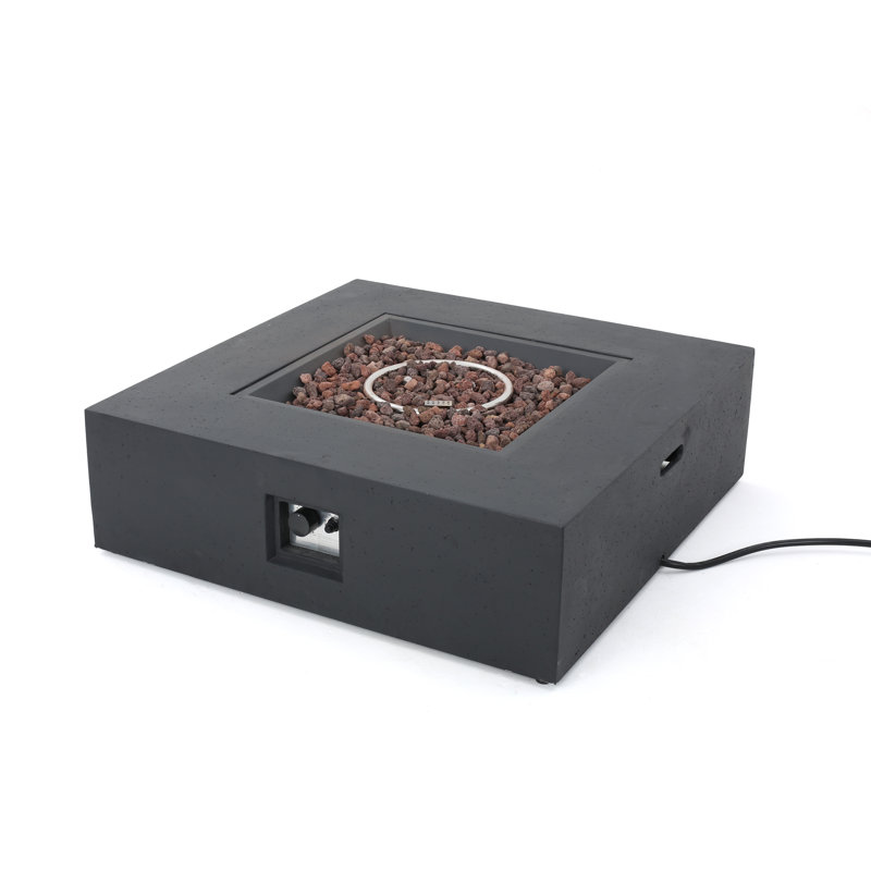 Fen Square Fire Pit Table, Dark Gray