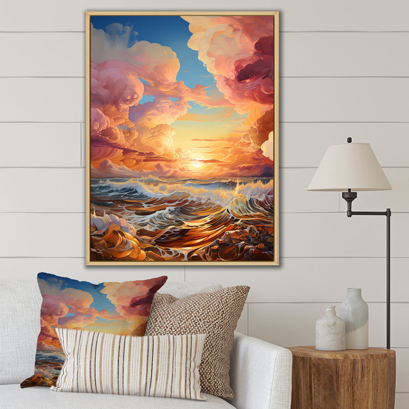 " Clouds Sunset I ", Natural Floater Framed, 20" H x 12" W x 1" D