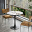 Round Marble Dining Table Mid-century Table With Metal Pedestal Base, Modern Leisure Table For Small Space Kitchen Dining Room, Easy Assembly, Waterproof Design-120882537