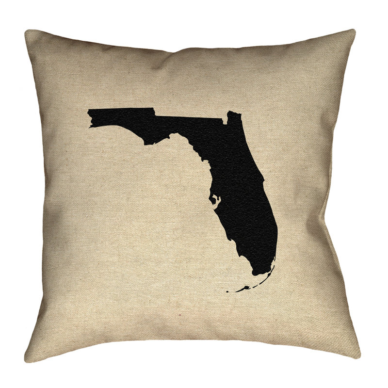 Coussin décoratif en faux suède Katelyn Smith Florida, 14 po x 14 po, Noir