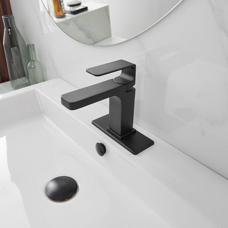 Robinet de salle de bain à un trou, Noir mat