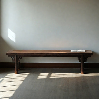 Solid wood bench like ancient stool stable