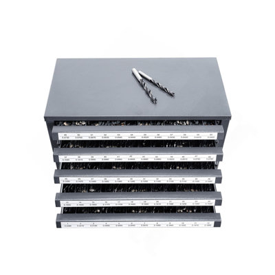 Drill Bit Dispenser Cabinet, Five-Drawer Drill Bit Organizer Cabinet For #1 To #60 Steel Drill Dispenser Organizer Cabinet With Labels, Stackable Drill Dispenser For Drill Bit Storage