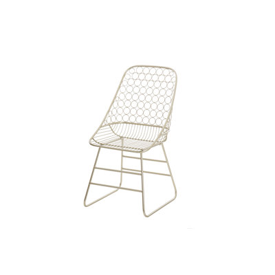 119.38cm H Upholstered Metal Slat Back Side Chair in Gold