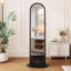 360° Swivel Arched Mirror Jewellery Cabinet-1444003736