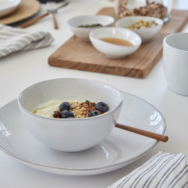 Livia Stoneware Salad/Dessert Plate, White