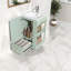 Meuble-lavabo vert compact avec armoire en MDF durable et lavabo moderne