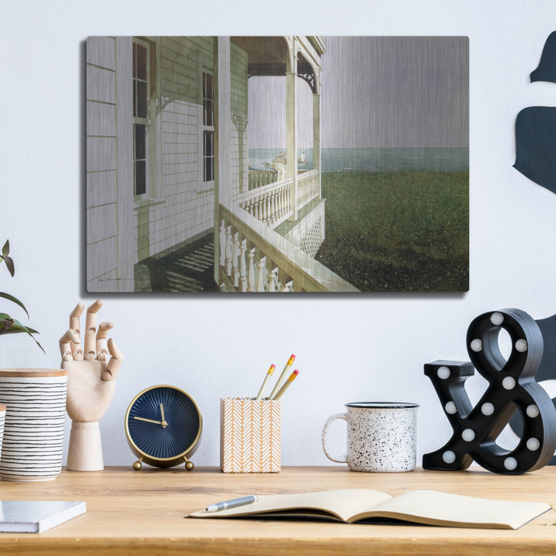 «Nantucket Light» par Zhen-Huan Lu, art mural en métal, H 12 po x l 16 po