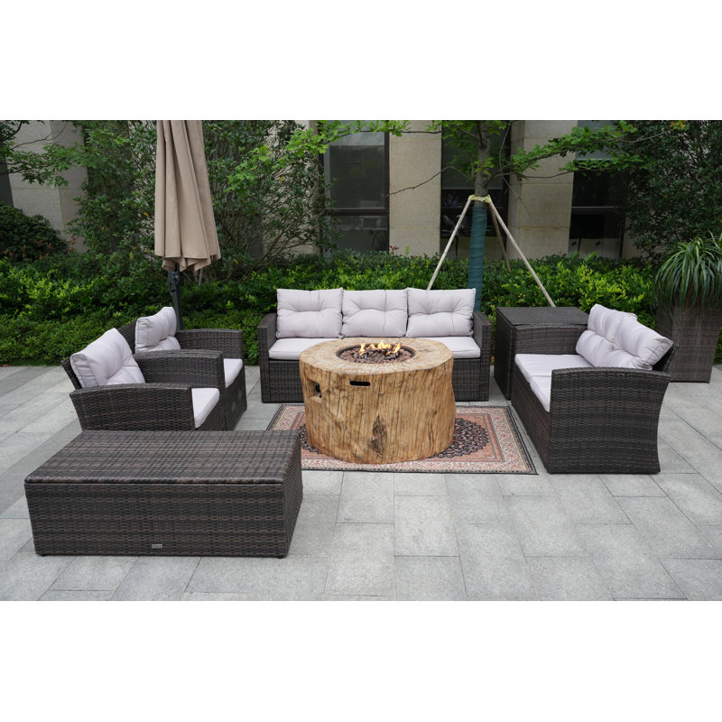 9 - Person Patio Conversation Set with Cushions