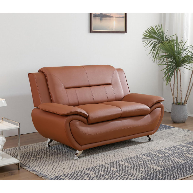 61" Upholstered Loveseat, Bronze