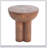 Iris Outdoor Patio Three-Legged Wood-Grain MGO Side Table, Weather-Resistant And Versatile For Indoor And Outdoor Use
