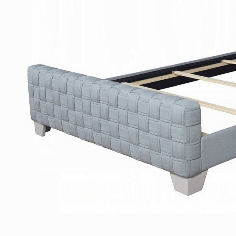 Tenneset Chenille Upholstery Bed in Light Teal, King