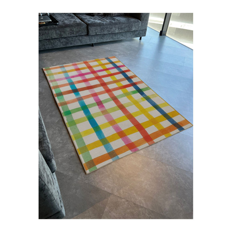 Tapis multicolore à rayures multicolores, Tapis de couloir 3 pi 3 po x 6 pi 7 po