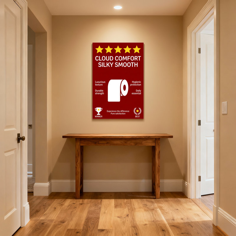 Bath & Laundry Cloud Comfort Silky Smooth, 36" H x 24" W, Light Wood Grain, Framed Print without Mat