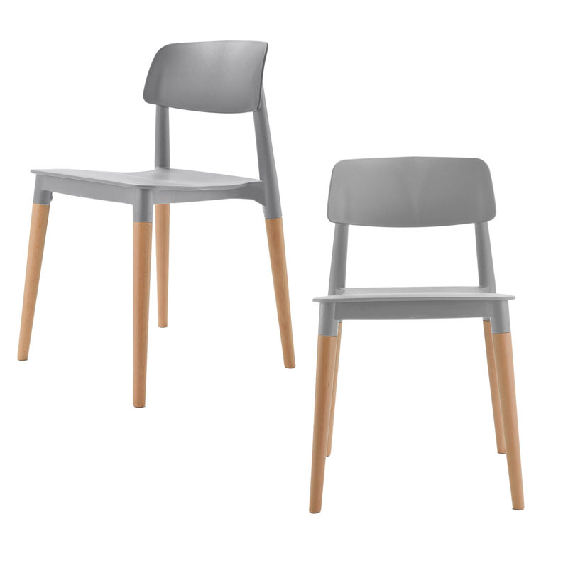 Conti Worcester Stacking Side Chair, Grey
