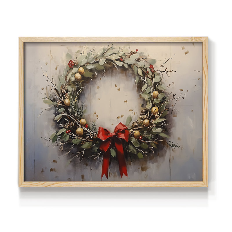 Art de Noël - CMXLV III - Reproduction encadrée - Restickable, H 8 po x l 10 po, Naturel
