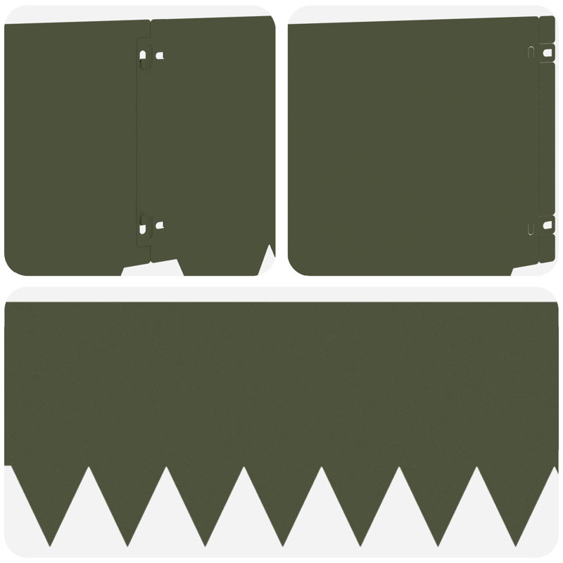 Metal Lawn Edging, Olive Green, 30cm H x 103cm W