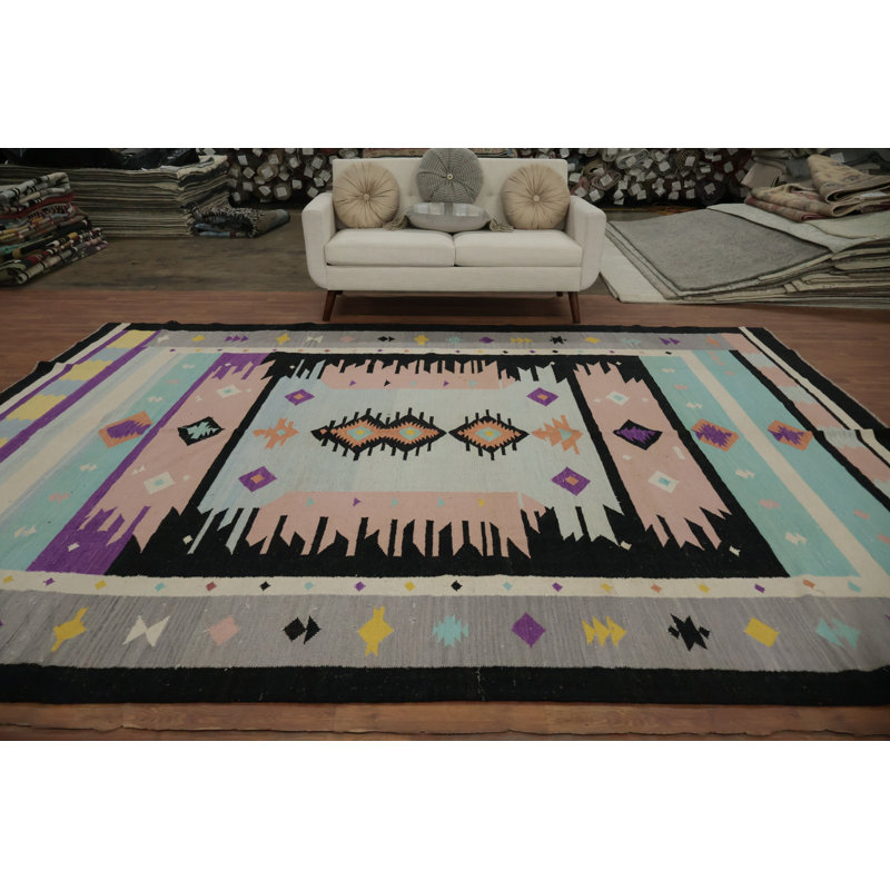 Tapis turc géométrique Kilim 9 x 12