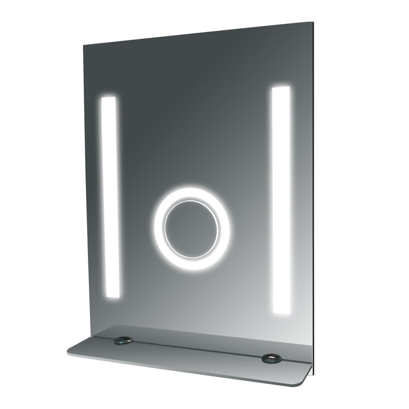 Miroir de salle de bain à tablettes sans cadre à grand brouillard steamspa