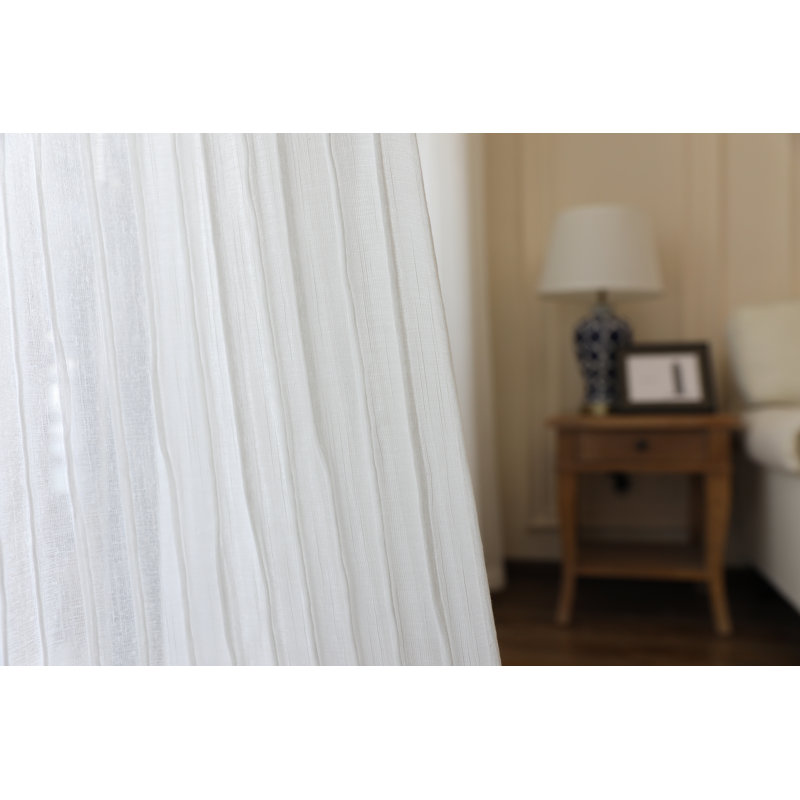 Panneau de rideau simple à rayures moderne avec motif à œillets Baptiste