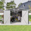 Remise de rangement extérieure 10 pi x 14 pi avec 3 portes verrouillables, structure de remise en métal et 4 évents-124152617