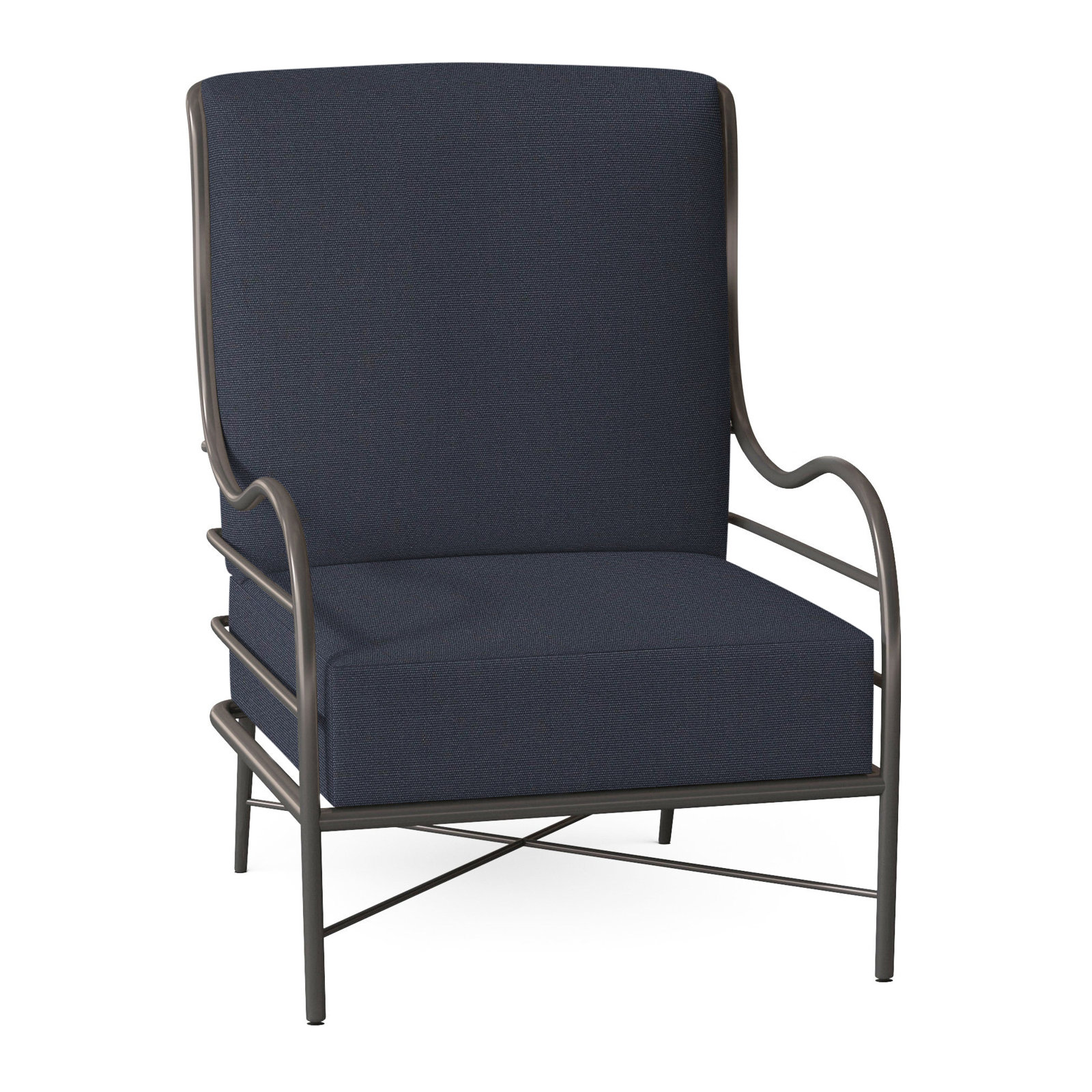 Carmel Patio Lounge Chair, No Welt, Linen Navy