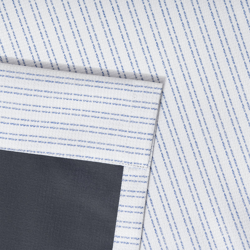 Rebbeca Striped Max Blackout Thermal Rod Pocket Curtain Panel, Navy, 52" W x 63" L