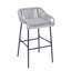 Tabourets de bar modernes, structure en métal, corde gris clair, salon d'extérieur