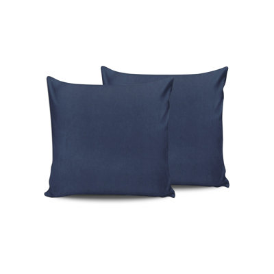 100% Cotton Pillowcase Set (2 Pieces), Dark Blue, 31.5 x 31.5 inches | Soft & Durable Ranforce Fabric, 155 Thread Count | Envelope Closure | Machine Washable at 86°F | Perfect for Comfortable Sleep & Home Decor