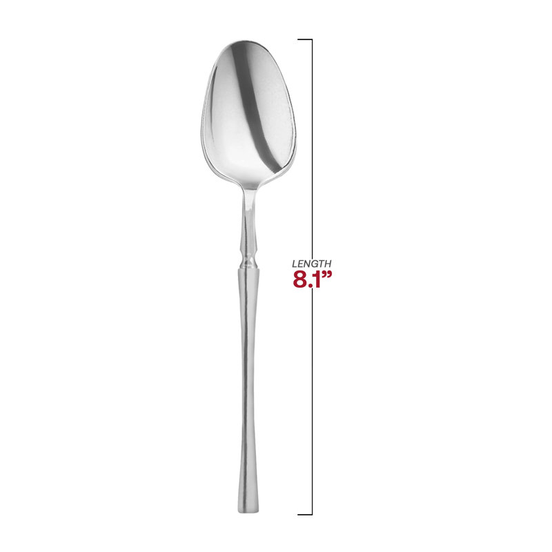 Cuillères de table jetables en plastique argenté brillant Moderno - 240 cuillères