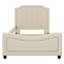 Upholstered Daybed With Classic Stripe Shaped Headboard-883515099