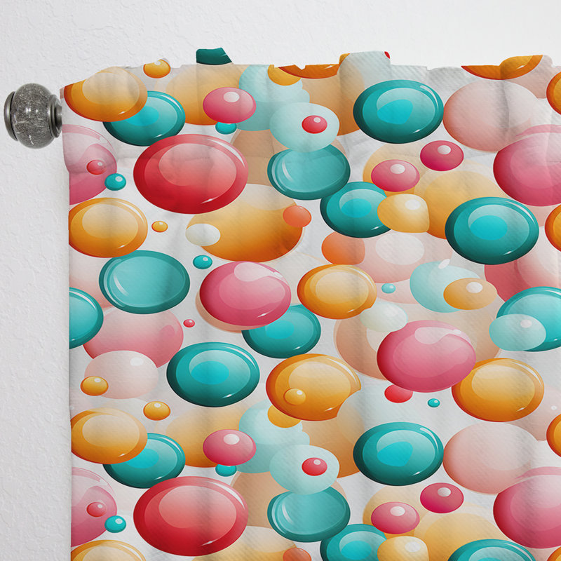 Popart Candy Crush Delight - Abstract Curtain - Velvet Room Darkening - 1 Panel, 52" W x 84" L