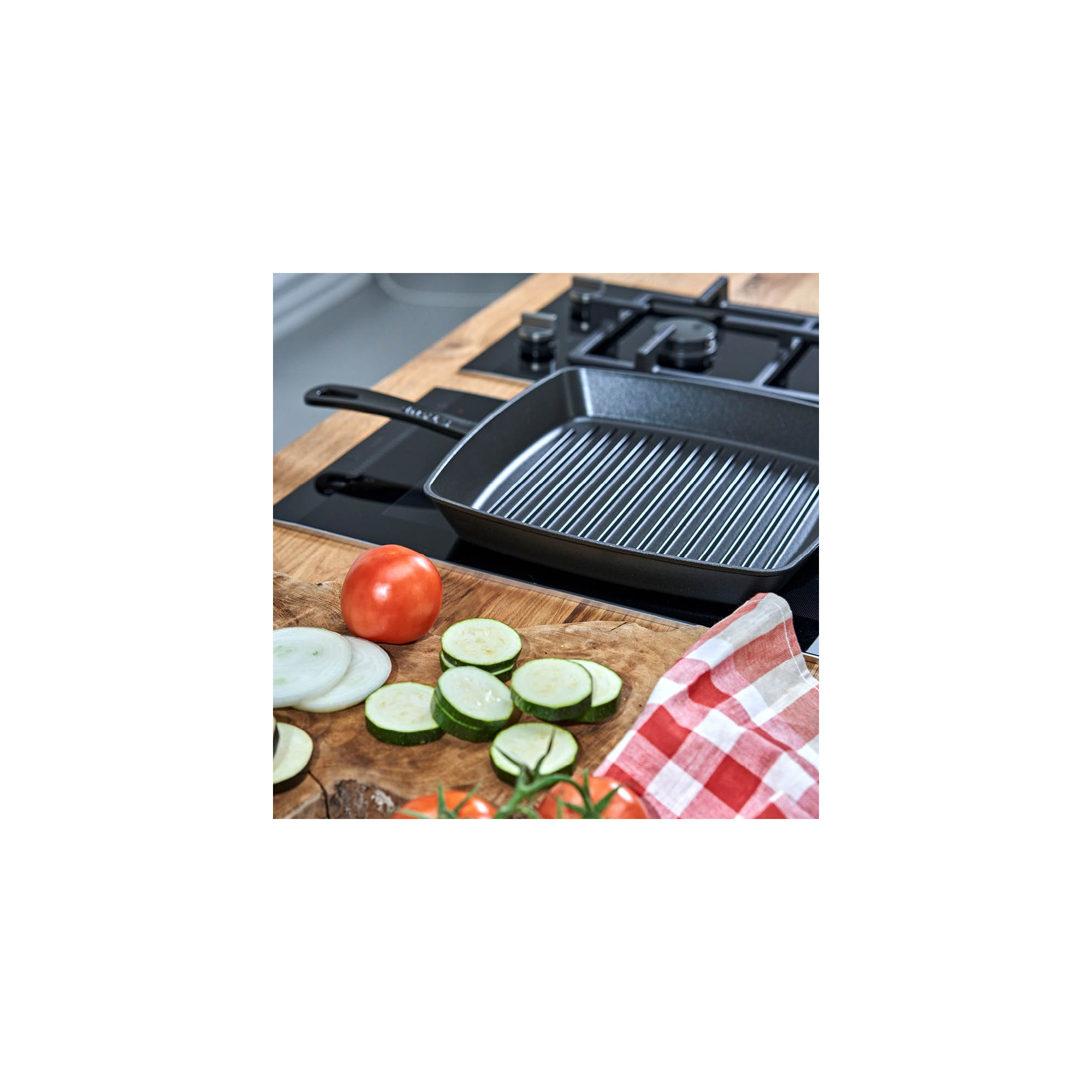 Staub Grill Pans 30 cm Cast Iron Square American Grill, Black, 12" x 12"